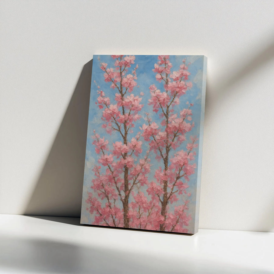 Cherry Blossom Canvas Wall Art | Vintage Japanese Sakura Painting | Premium 1.25" Thick Gallery Wrap | Zen Botanical Home Decor Gift