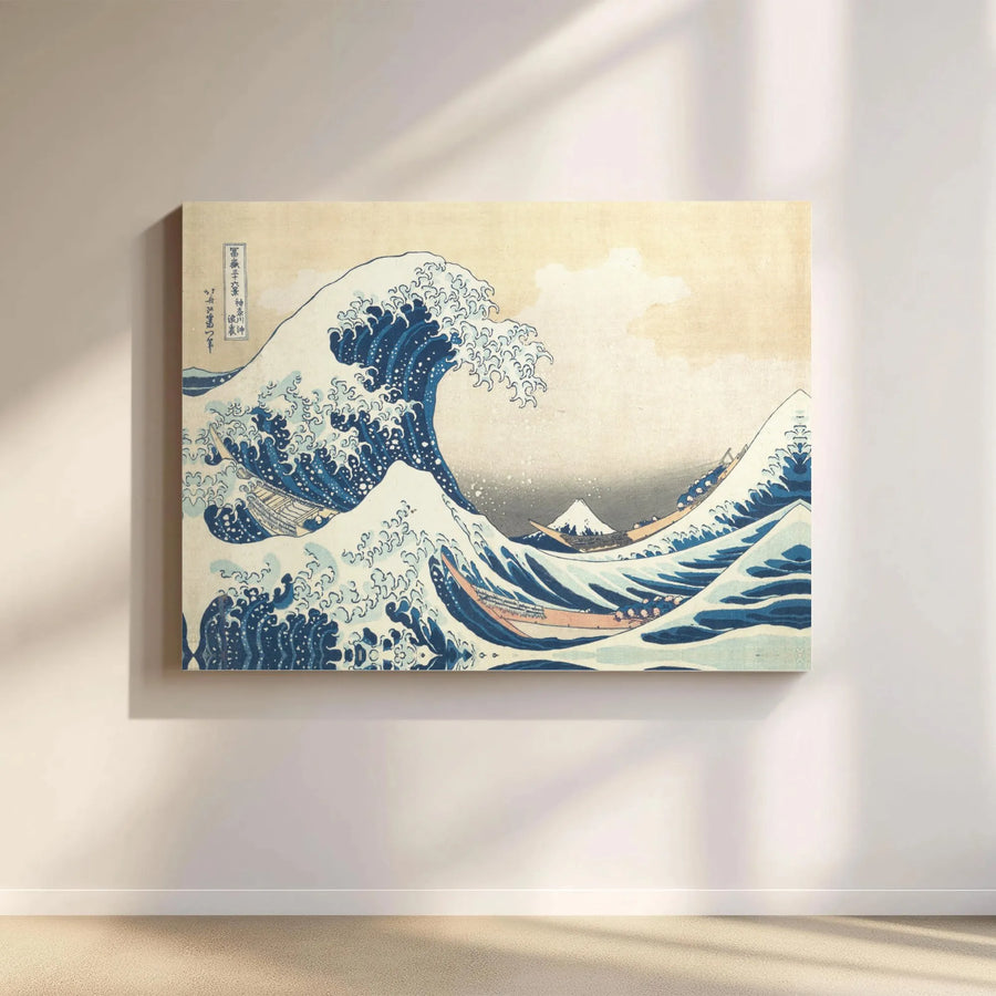 The Great Wave Off Kanagawa Canvas Wall Art | Hokusai Japanese Ukiyo-e Print | Gallery Wrap Premium Decor | Ready to Hang Gift for Home Office