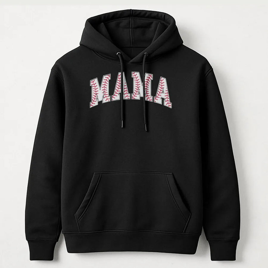 Baseball Mama Hoodie | Baseball Stitch Lettering | Cozy Cotton Blend | Mothers Day Gift for Sports Mom