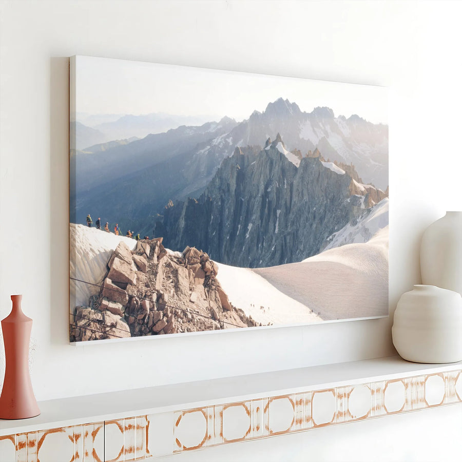 Chamonix Mont Blanc Canvas Print | Alpine Mountain Landscape Photography | Premium Gallery Quality | Gift for Skiers & Mountaineers