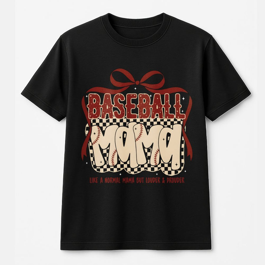 Baseball Mama T-Shirt | Louder & Prouder Game Day Design | Premium 100% Cotton | Gift for Baseball Mom and Sports Fan