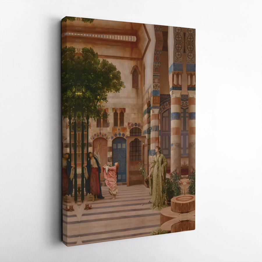 Orientalist Art Canvas Print | The Hosh Of The Coptic Patriarch's House In Cairo | Premium Gallery Wrap Wall Decor | Classic Fine Art Reproduction