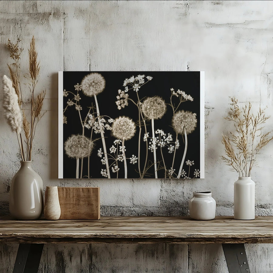 Dandelion Wall Art Canvas Print | Minimalist Botanical Photography | Premium Gallery Wrapped Canvas | Modern Farmhouse Home Decor Gift