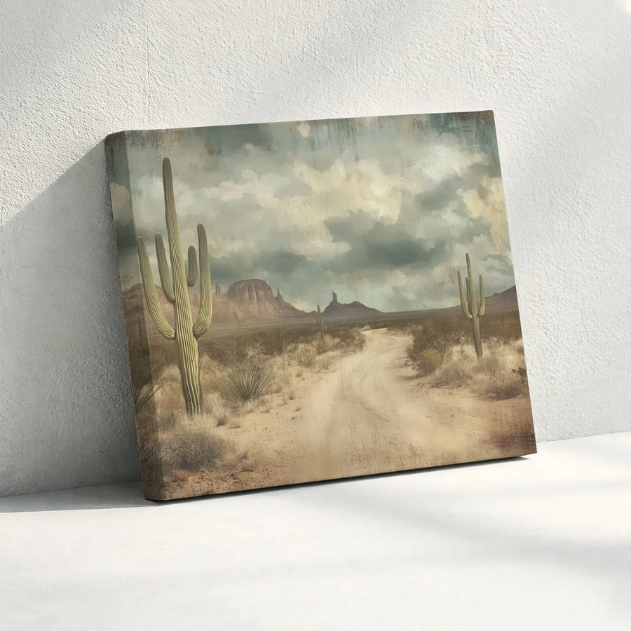 Desert Cactus Canvas Print | Southwestern Landscape Wall Art | Premium Fade-Resistant Decor | Western Home & Office Gift