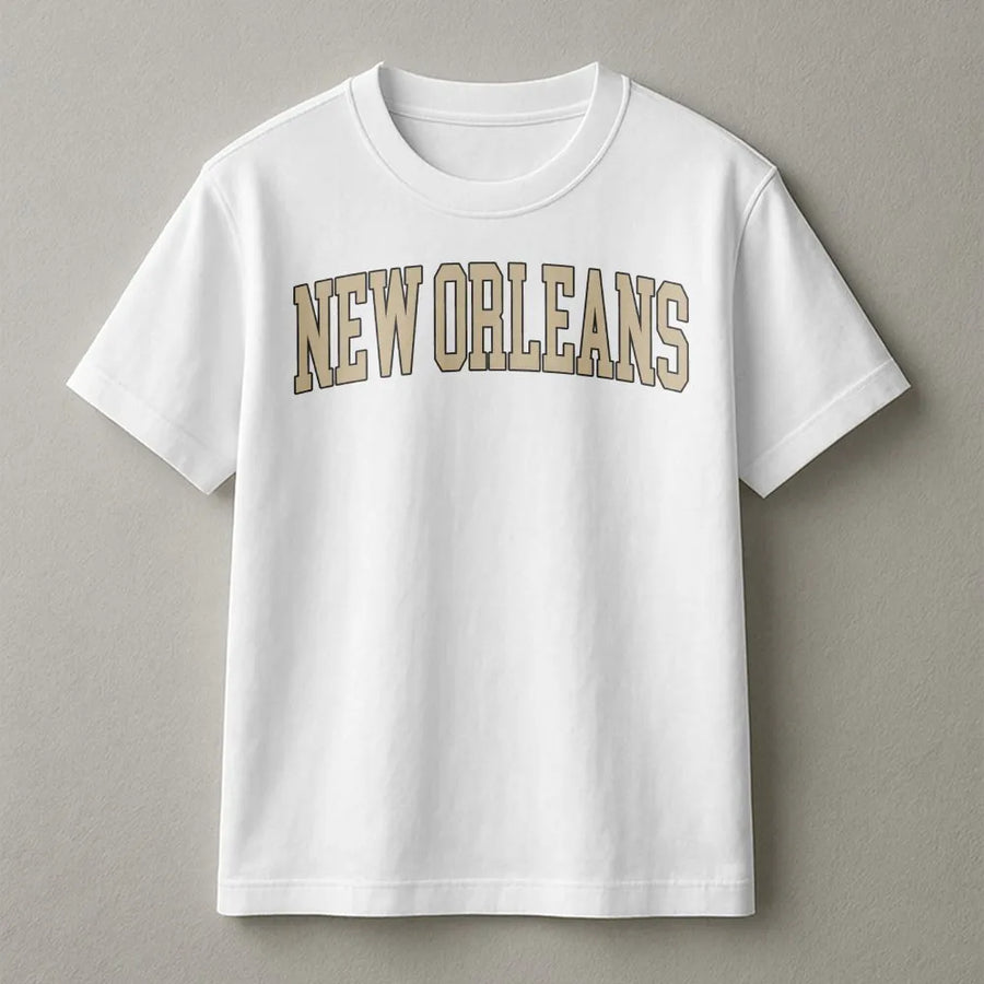 New Orleans T-Shirt | Vintage College Font Sweatshirt | Soft Cotton Blend Pullover | Louisiana Souvenir Gift for Men Women