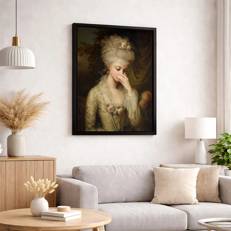18th Century Woman Portrait Canvas | Classical Oil Painting Style | Premium Fade-Resistant Wall Art | Elegant Home Decor Gift for Art Lovers