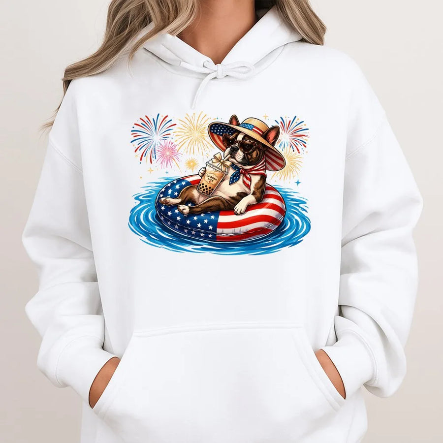 Patriotic Frenchie 4th of July Shirt | Vintage American Flag French Bulldog Tee | Premium Comfort Colors Cotton | Independence Day Gift for Dog Lover