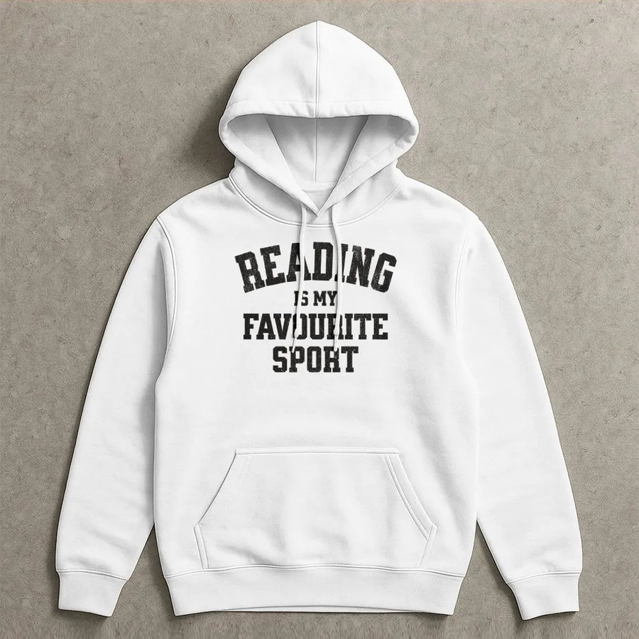 Reading Is My Favourite Sport Hoodie | Funny Book Lover Graphic Sweatshirt | Premium Cotton-Blend Apparel | Gift for Readers and Teachers