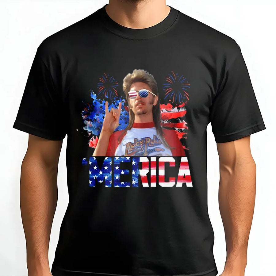 Funny 'Merica T-Shirt | Retro Mullet Patriotic Graphic | Premium Soft Cotton Tee | 4th of July Independence Day Gift for Men and Women
