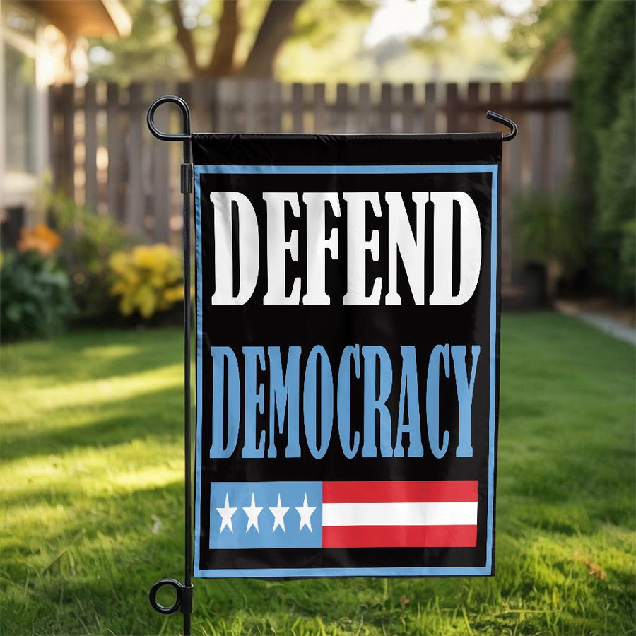 Defend Democracy Garden Flag | Patriotic Yard Decor | Premium Weather-Resistant Polyester | Outdoor Civic Pride Gift for Home