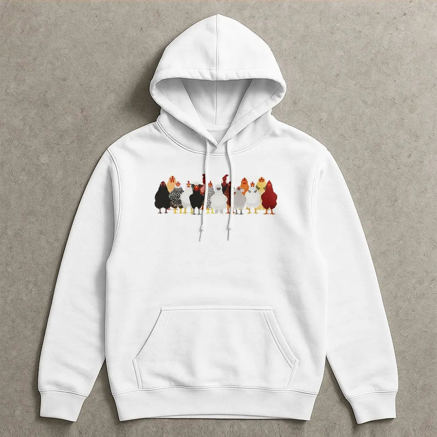 Chicken Hoodie | Funny Farm Animal Graphic Print | Soft Cotton-Poly Blend | Premium Gift for Chicken Lovers and Homesteaders