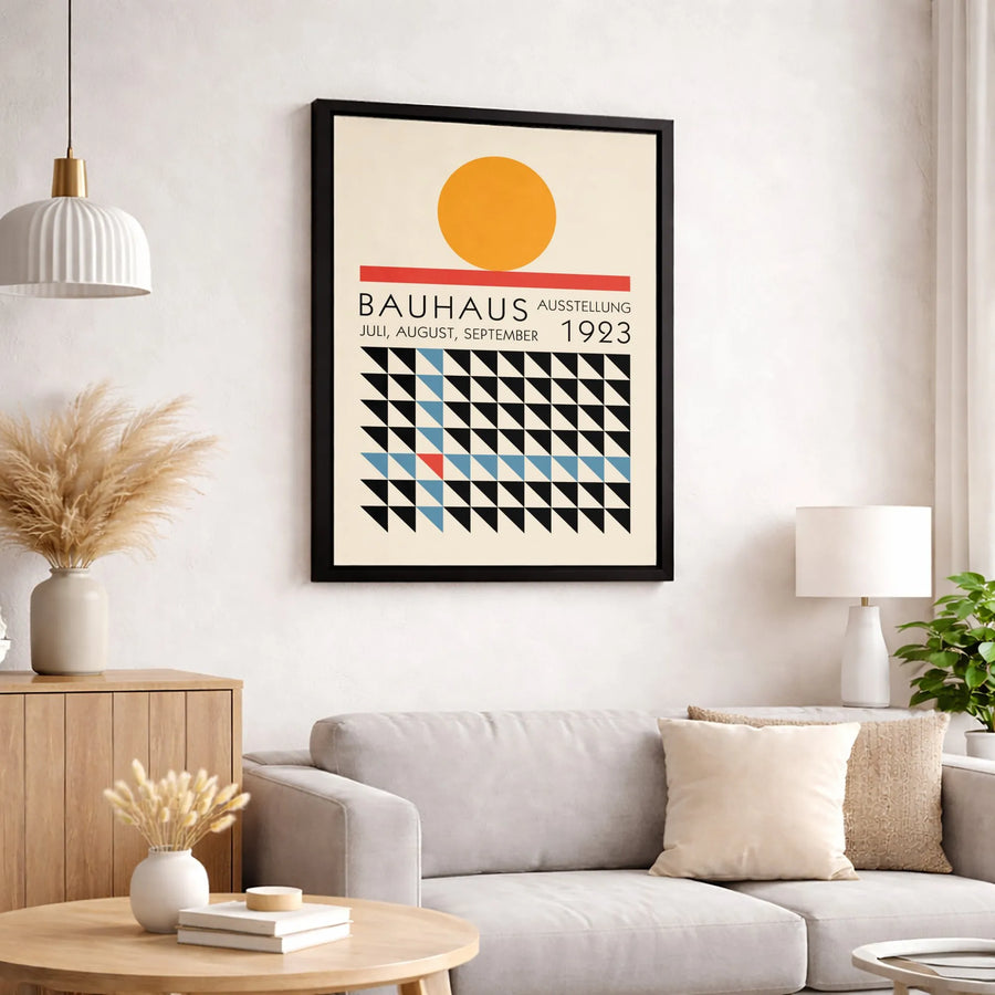 Bauhaus Exhibition 1923 Poster | Geometric Abstract Wall Art | Premium Gallery Wrapped Canvas | Minimalist Modern Home Decor Gift