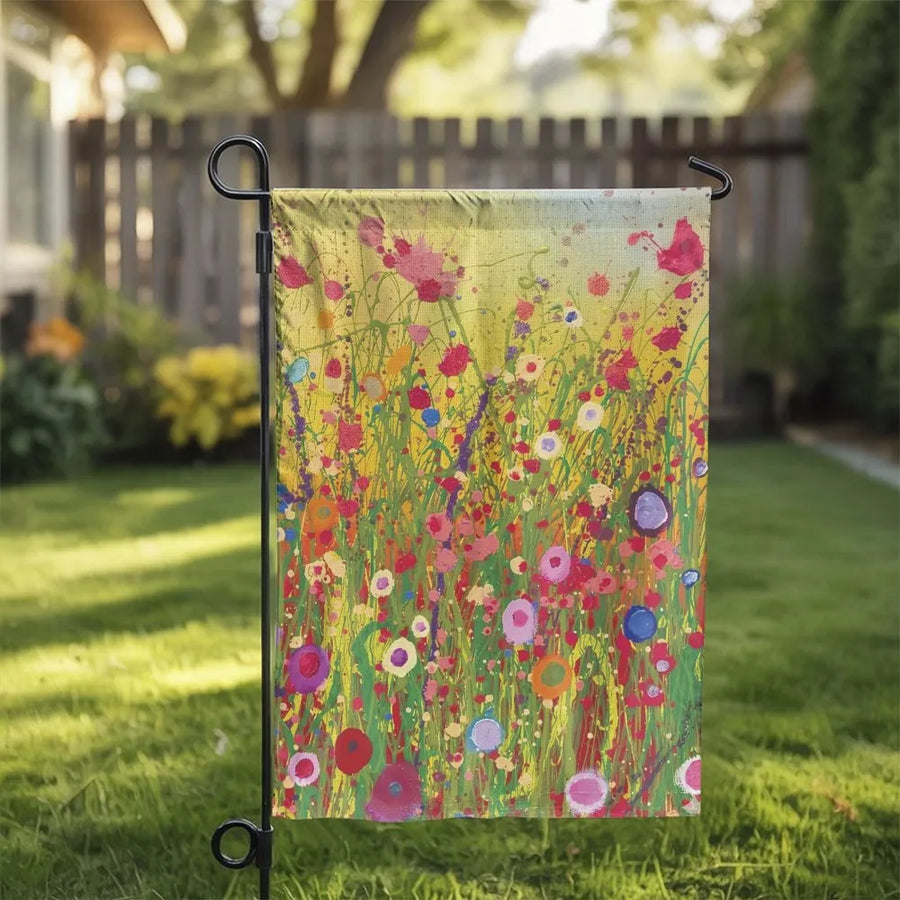 Wildflower Garden Flag | Abstract Spring Floral Art | Durable Premium Polyester | Weather Resistant Outdoor Yard Decor Gift