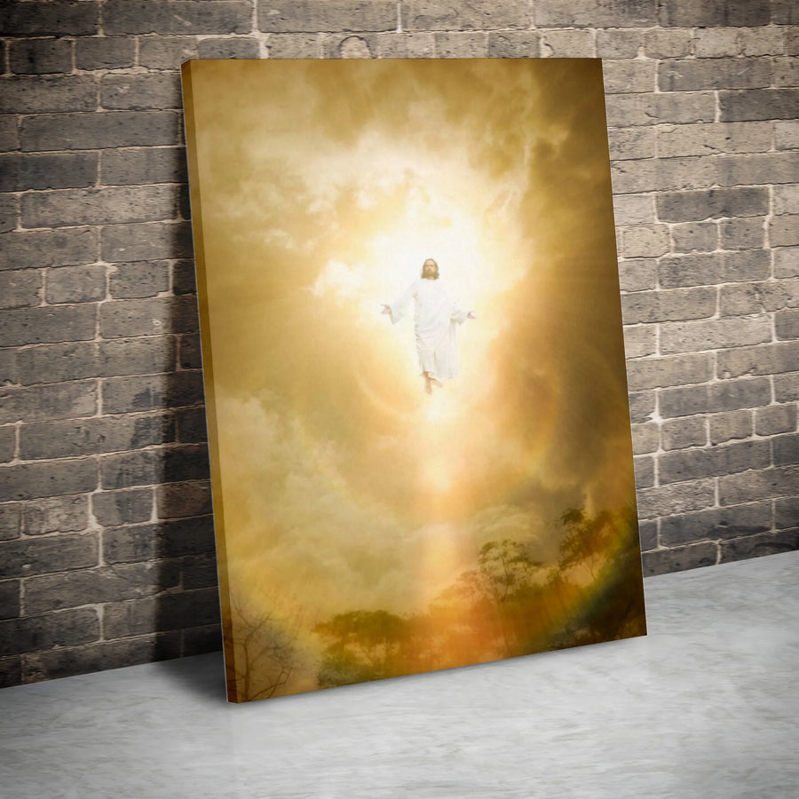 Ascension of Jesus Canvas Wall Art | Heavenly Light Religious Print | Premium Gallery-Wrapped Decor | Christian Spiritual Gift for Home or Church