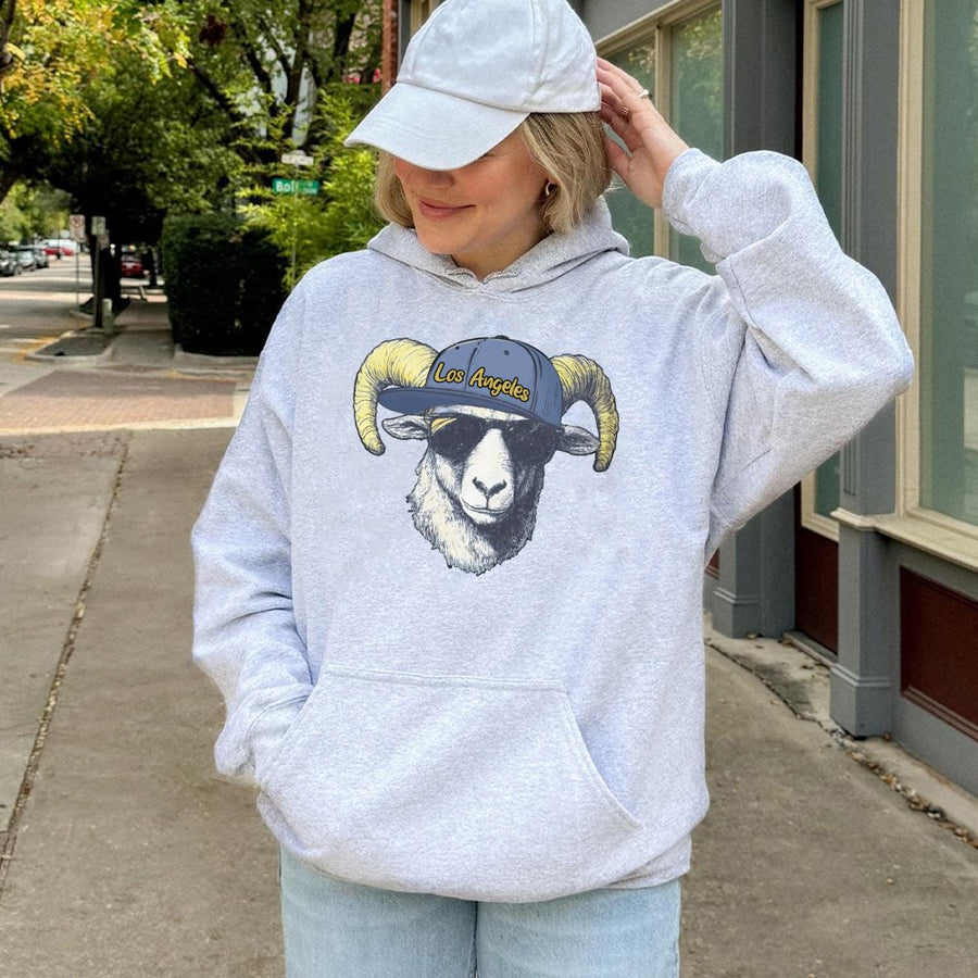 Los Angeles Ram With Sunglasses And Baseball Cap Hoodie