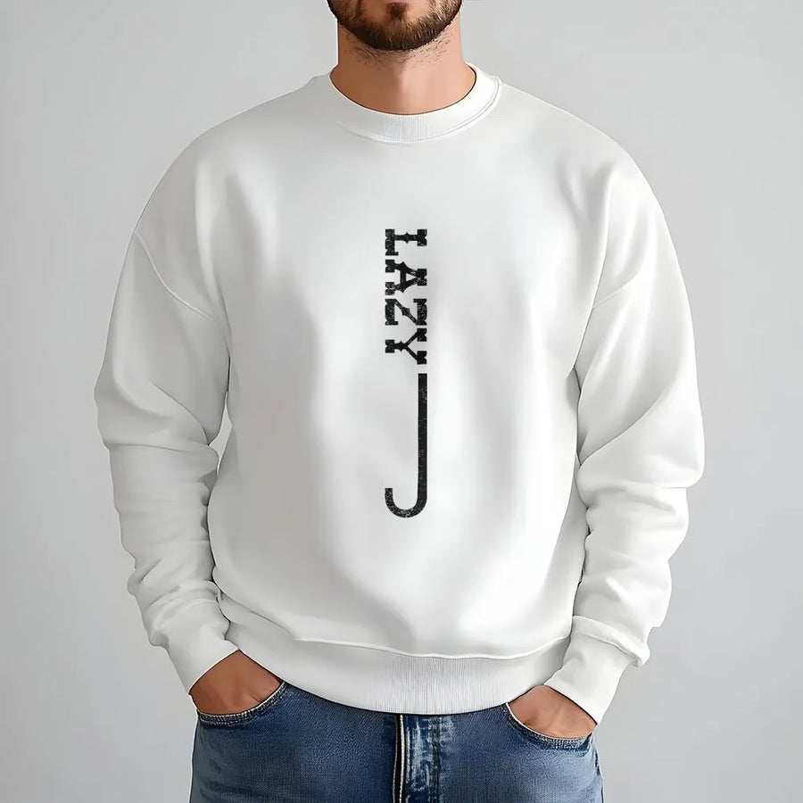 Lazy Sweatshirt | Minimalist Vertical Graphic Print | Premium Cotton Tee | Funny Sarcastic Humor Gift for Men and Women