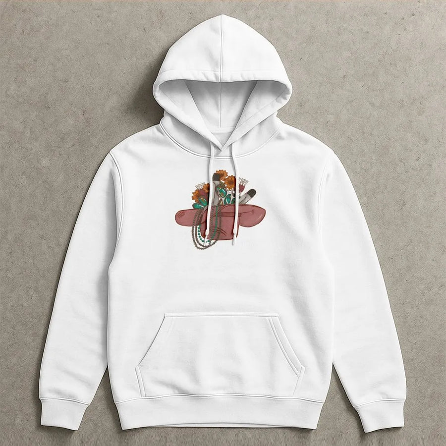 Hairstylist Cowboy Hat Hoodie | Western Cosmetology Graphic Design | Soft Cotton Blend Apparel | Unique Gift for Hairdresser Salon Owner