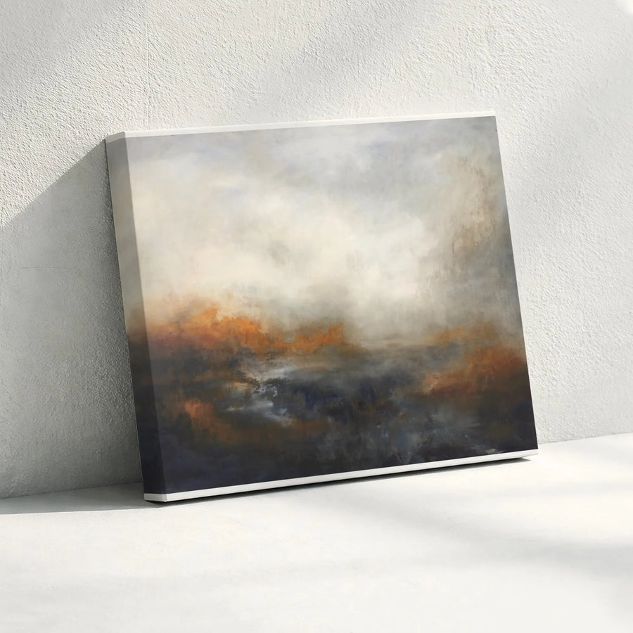 Abstract Landscape Canvas Wall Art | Modern Earth Tone Painting Print | Premium Gallery Wrapped Canvas | Large Living Room Decor Gift