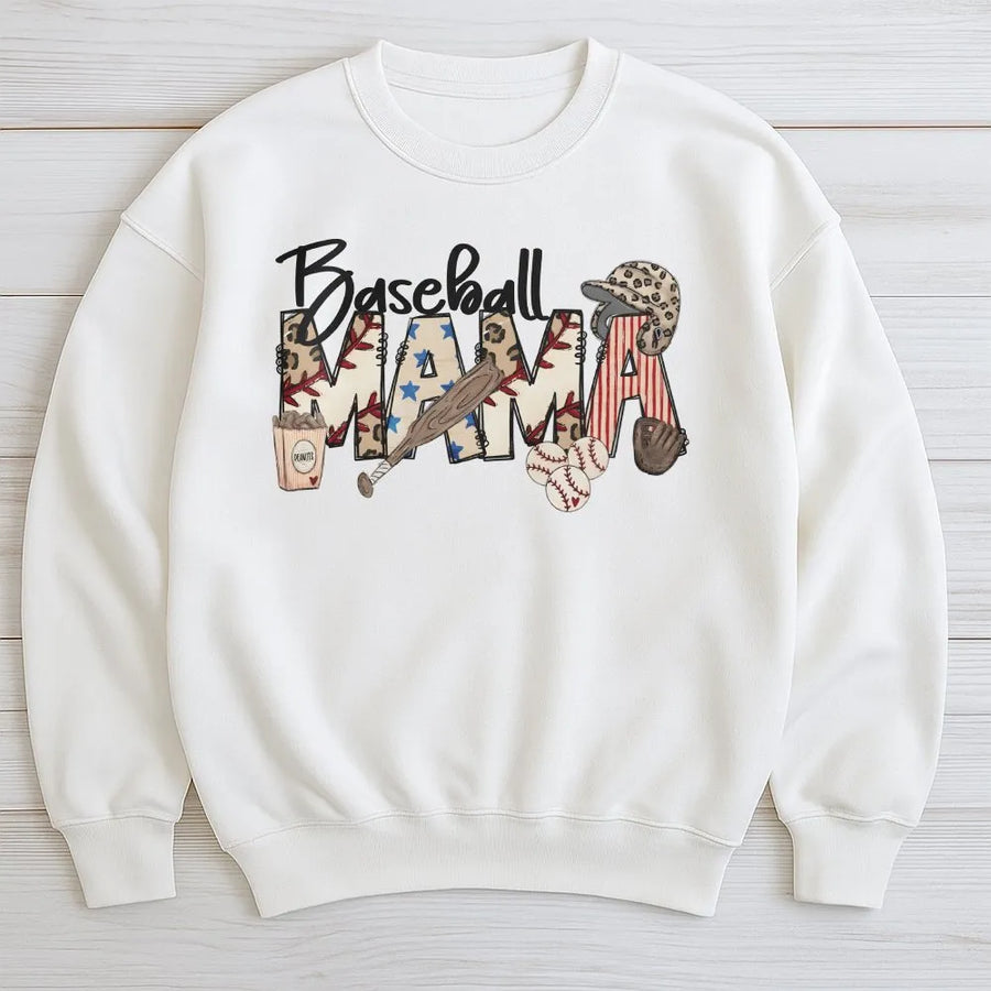 Baseball Mama Sweatshirt | Vintage Gameday Graphic Tee | Soft Cotton Shirt | Mother's Day Gift for Baseball Mom