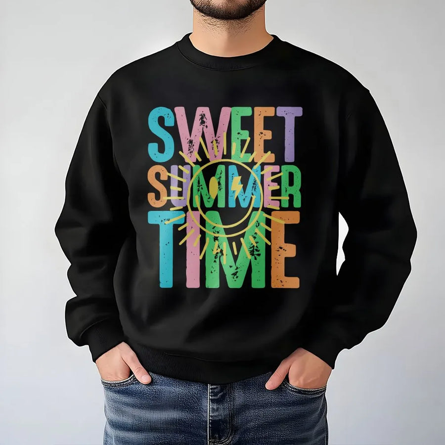 Sweet Summer Time Shirt | Retro Graphic Tee with Pastel Colors | Premium 100% Cotton | Unisex Summer Vacation Gift
