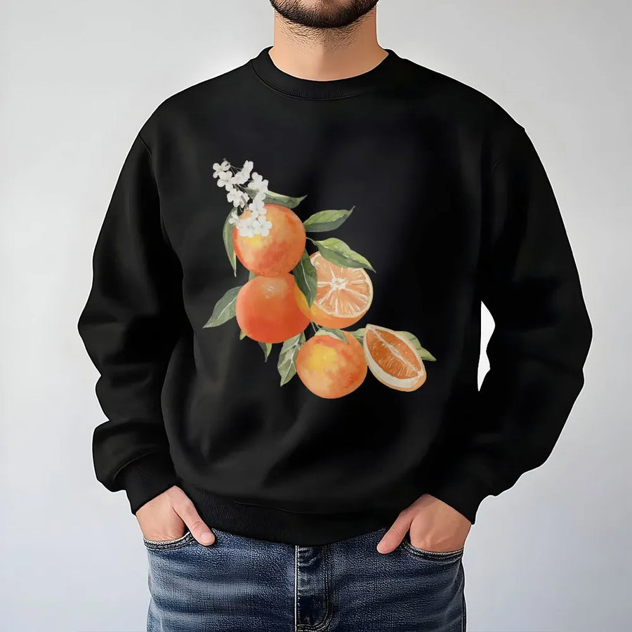 Vintage Orange Sweatshirt | Aesthetic Botanical Fruit Graphic | Premium Soft Sweatshirt | Cottagecore Foodie Gift for Her