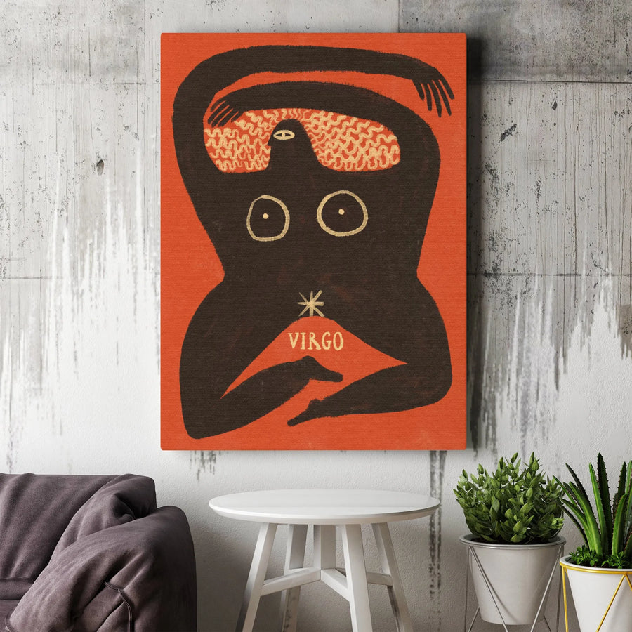 Virgo Zodiac Wall Art | Abstract Female Figure Minimalist Print | Gallery Quality 1.25" Canvas | Spiritual Astrology Birthday Gift