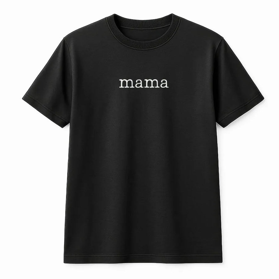 Mama T-Shirt | Minimalist Embroidered Look Text | Soft Cotton Blend | New Mom Gift, Baby Announcement Sweater for Women