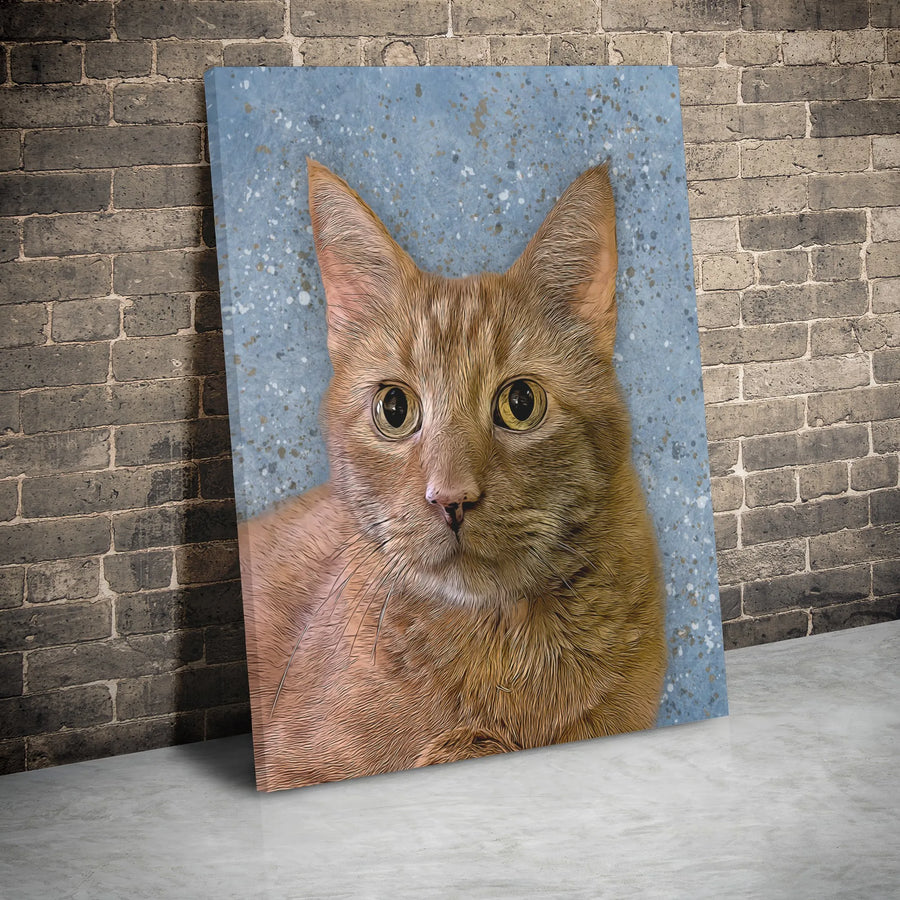 Orange Tabby Cat Wall Art | Stylized Pet Portrait Canvas | Gallery Wrapped Premium Decor | Gift for Cat Lovers and Pet Owners