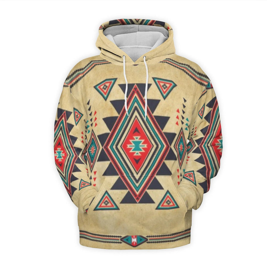 Southwestern Geometric Pattern 3D Hoodie | Aztec Inspired Boho Pullover | Premium Brushed Fleece Unisex Apparel | Cozy Statement Gift for Him & Her