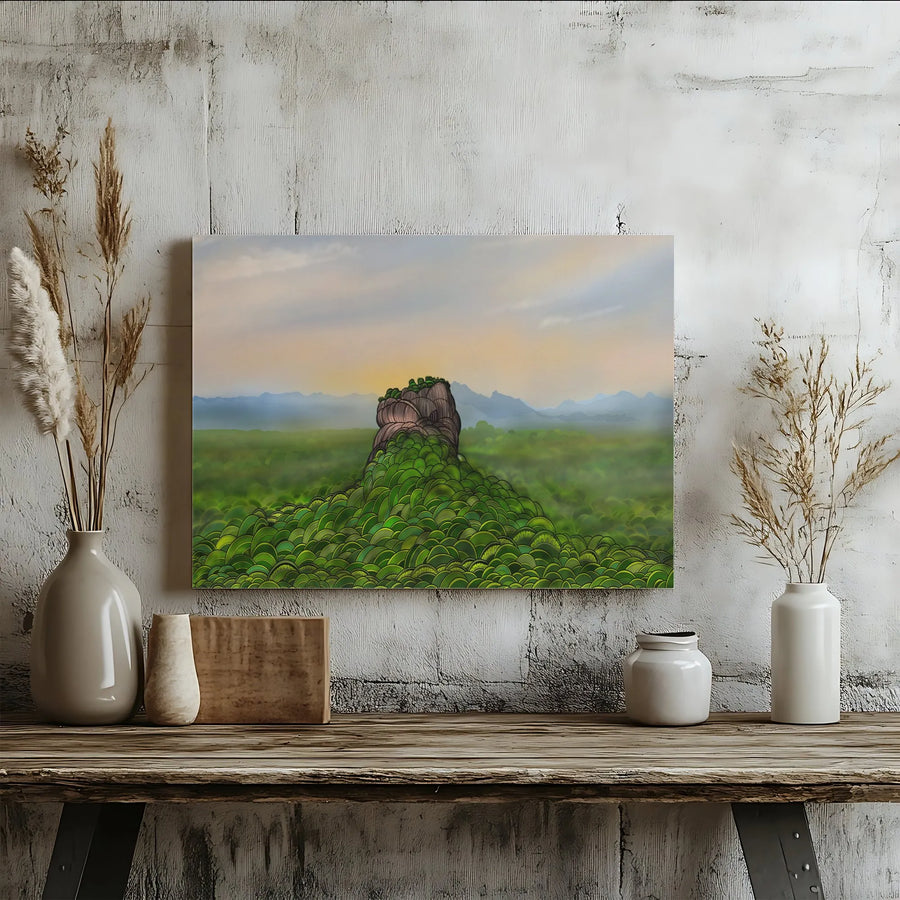 Sigiriya Lion Rock Canvas Print | Sri Lanka Jungle Landscape Wall Art | Premium Gallery Wrapped Decor | Modern Travel Home Gift
