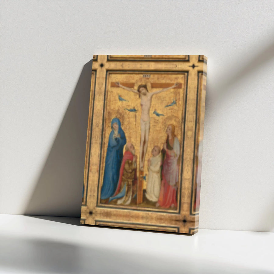 The Crucifixion Canvas Art | Lorenzo Monaco Renaissance Painting | Premium Gallery Wrap | Religious Home Decor Gift