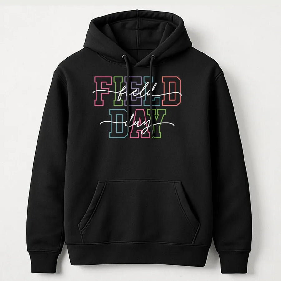 School Field Day Hoodie | Colorful Retro Graphic | Comfort Colors Cotton Tee | Gift for Teachers & Students