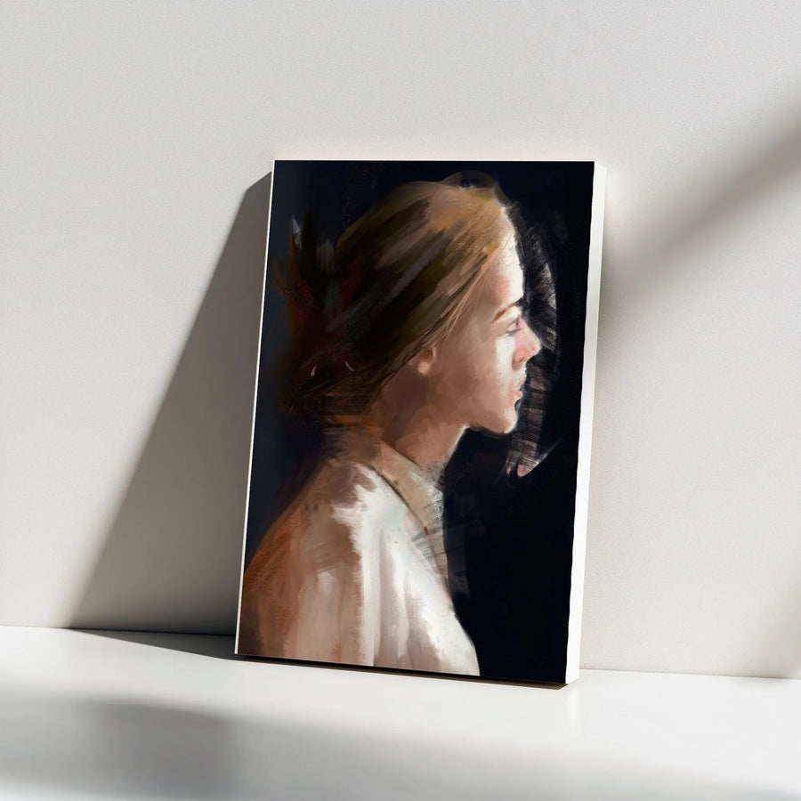Female Portrait Vertical Canvas | Modern Figurative Painting | Premium Gallery Wrapped Canvas | Contemporary Home & Office Decor Gift
