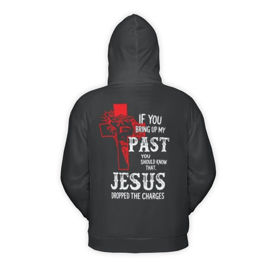 Jesus Dropped The Charges Hoodie | Religious Graphic Cross Design | Premium Polyester Fleece | Inspirational Christian Gift for Men & Women