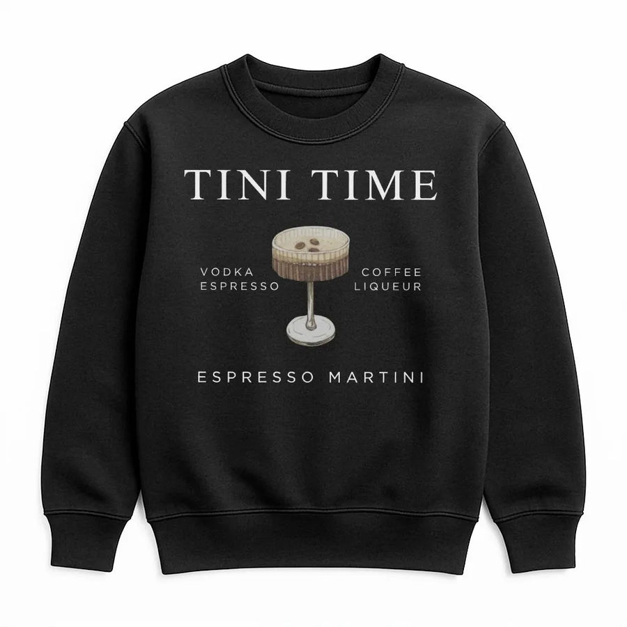 Espresso Martini Sweatshirt | Tini Time Cocktail Recipe Graphic | Premium Cotton Blend | Gift for Coffee & Cocktail Lovers