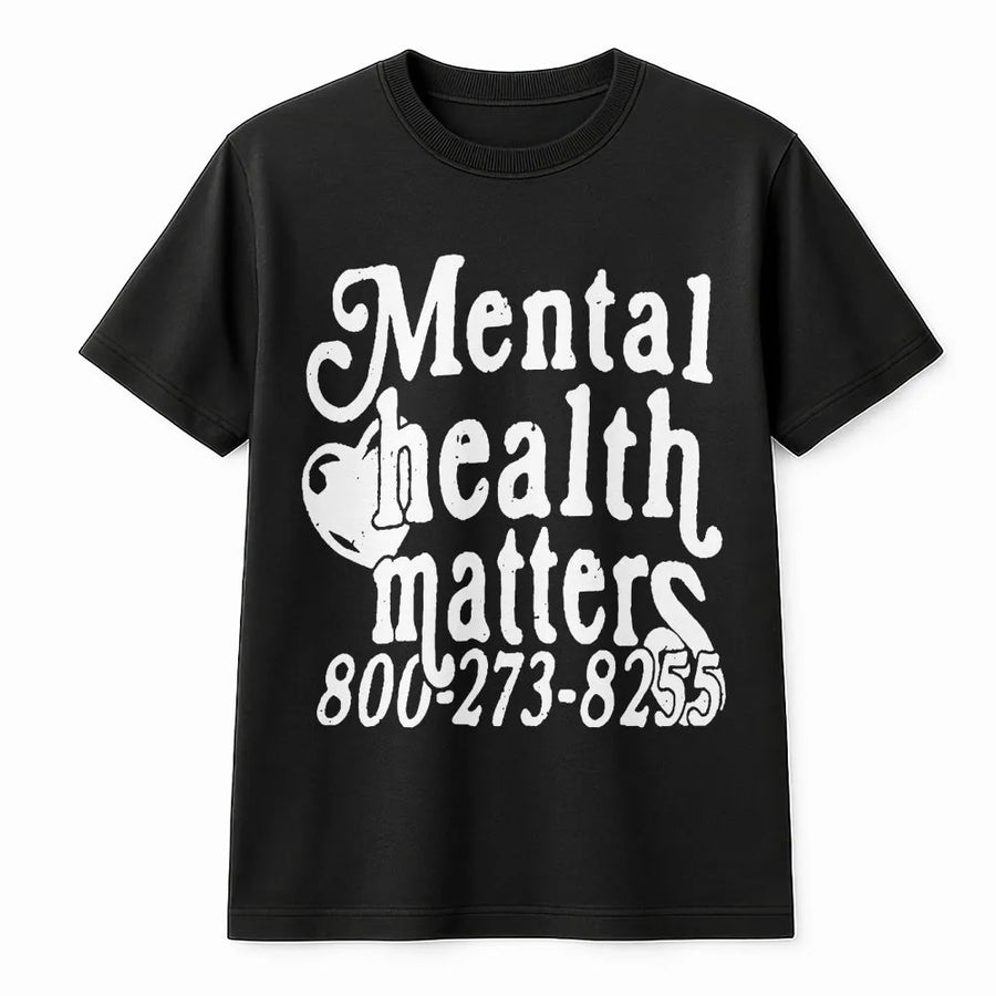 Mental Health Matters T-Shirt | Retro Font Awareness Graphic | Premium Cotton Blend | Unisex Inspirational Gift for Men & Women