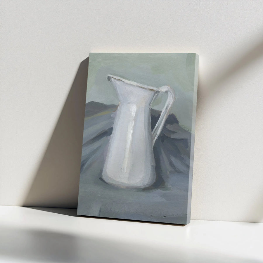 Still Life Pitcher Vertical Canvas | Modern Painterly Style Art Print | Thick Gallery Wrap Canvas | Premium Kitchen & Dining Room Decor Gift