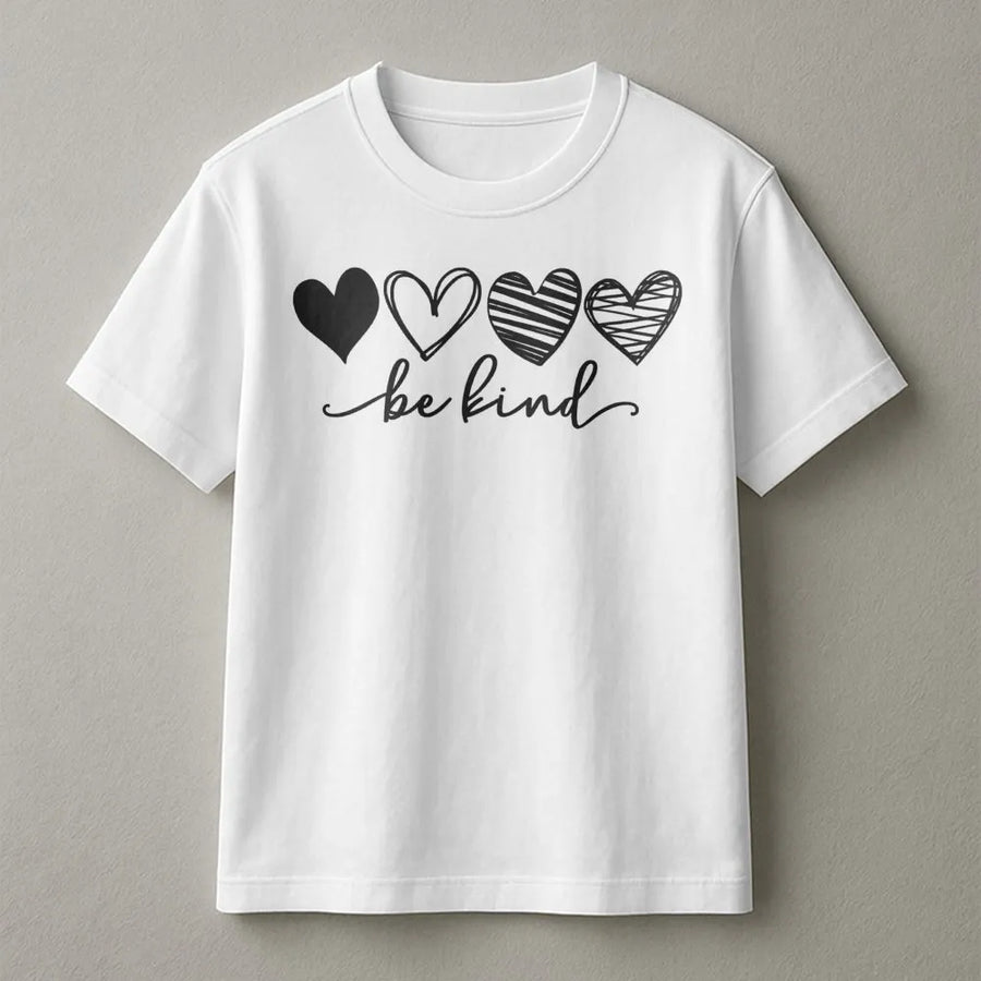 Be Kind T-Shirt | Inspirational Heart Graphic Tee | Premium 100% Cotton | Positive Mental Health Gift for Women and Men