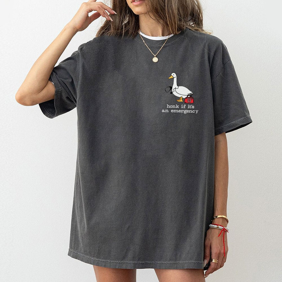 Silly Goose Nurse T-Shirt | Honk If It's An Emergency Funny Medical Graphic | 100% Cotton Premium Tee | EMT ER Nurse Practitioner Gift Idea