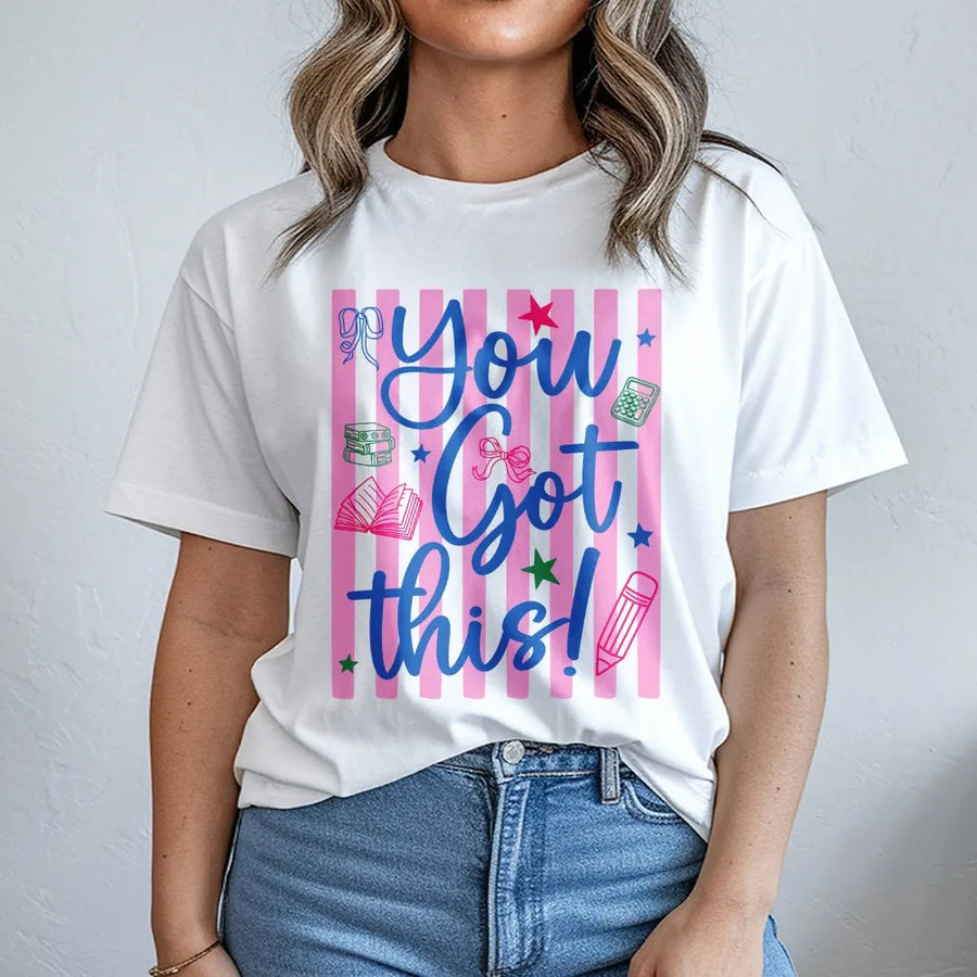 You Got This T-Shirt | Motivational School Exam Design | 100% Cotton Premium Quality | Preppy Student and Teacher Gift Tee