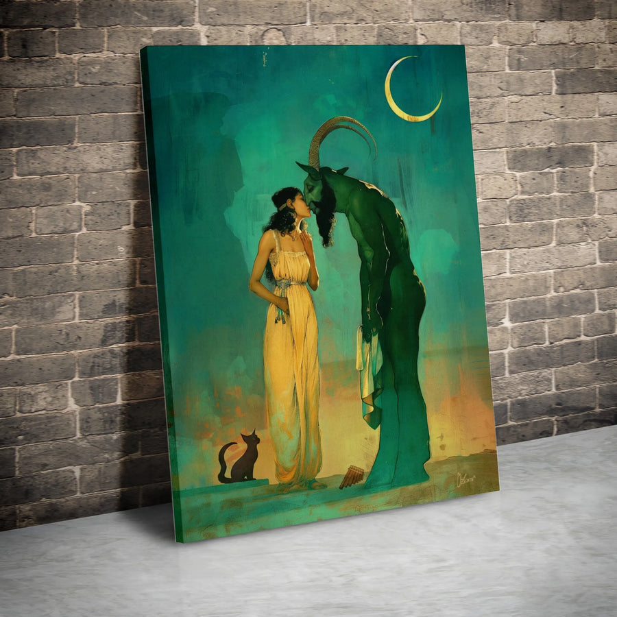 Pan The Horned God Canvas Art | Mythological Fantasy Wall Decor | Premium Fade-Resistant Print | Gothic Aesthetic Gift For Pagan Home