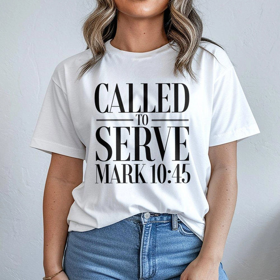 Called To Serve Christian T-Shirt | Mark 10:45 Bible Verse Design | Premium Cotton Unisex Graphic Tee | Faithful Religious Gift for Men and Women
