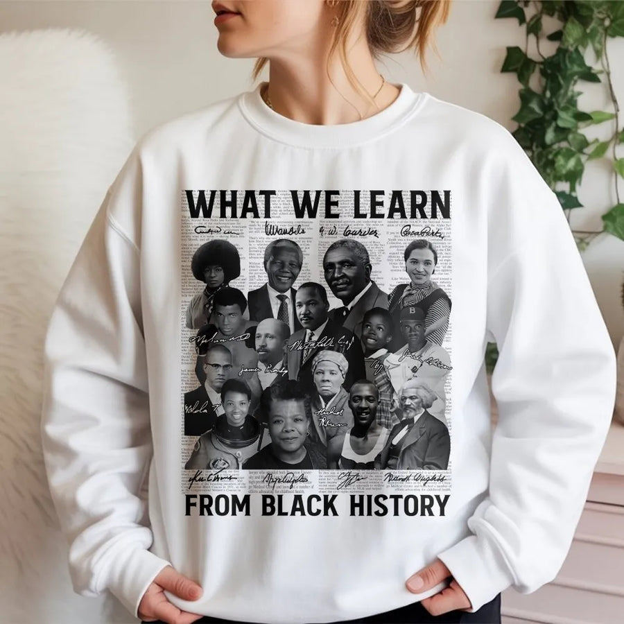 Black History Month Sweatshirt | Iconic Civil Rights Leaders Collage | Premium Cotton Blend | Gift for Teachers and History Buffs