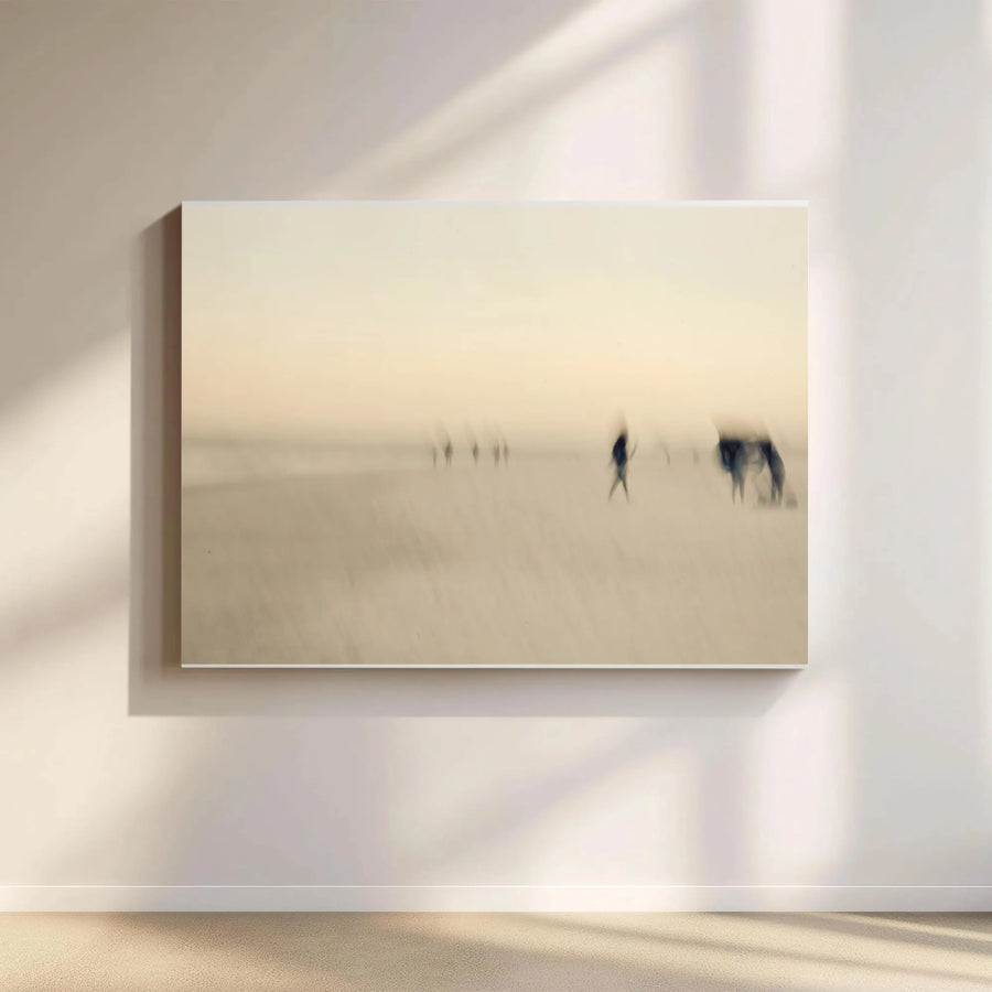 Abstract Beach Canvas Wall Art | Dreamy Motion Blur Coastal Scene | Premium Gallery Wrap Canvas | Minimalist Home Decor Gift