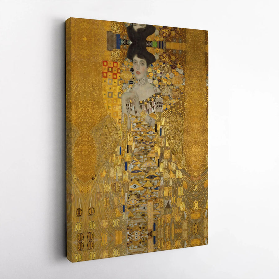 Klimt Woman in Gold Canvas Wall Art | Famous Art Nouveau Painting Reproduction | Premium Gallery Wrapped Print | Collector's Gift for Art Lovers