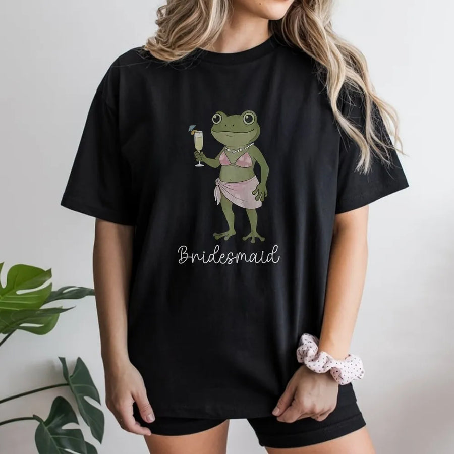 Bridesmaid Frog T-Shirt | Funny Bachelorette Party Sweatshirt | Soft Cotton Blend Pullover | Humorous Wedding Gift for Bridal Party