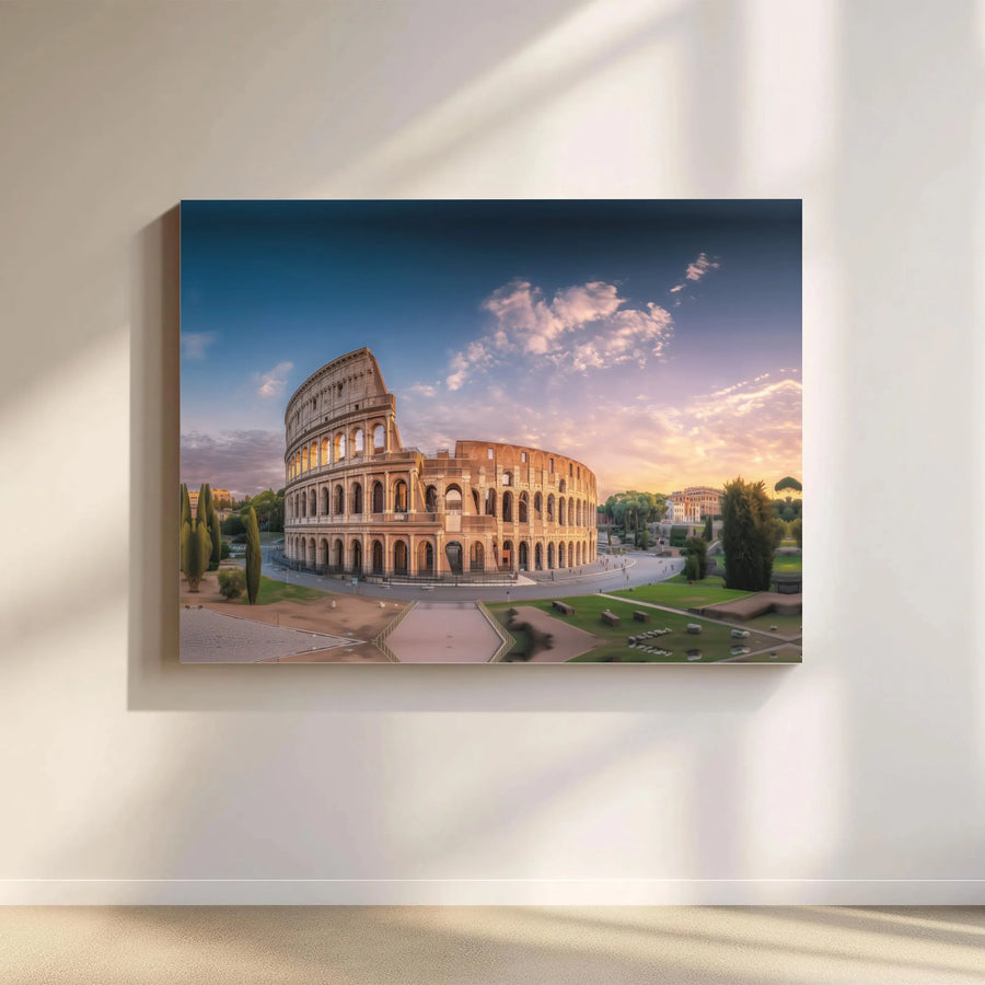 Colosseum Wall Art Canvas | Roman Architecture Photography | Premium Fade-Resistant Print | Traveler Gift & Office Decor