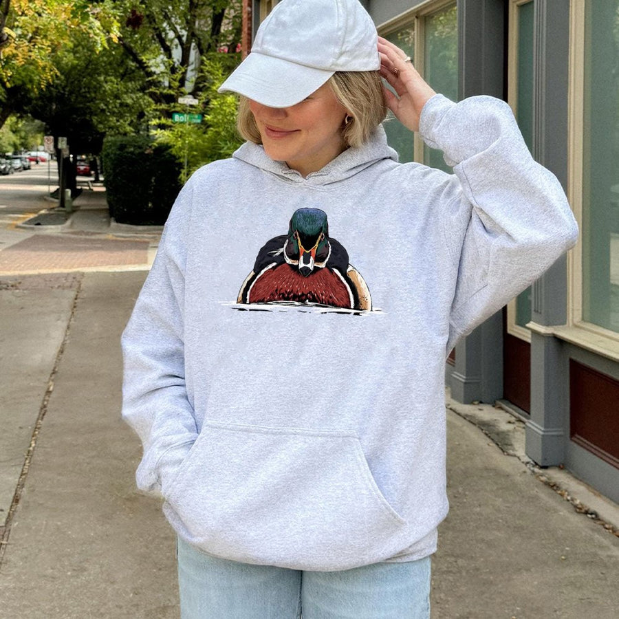 Wood Duck Hoodie | Detailed Waterfowl Hunting Graphic | Premium Cotton Blend | Gift For Duck Hunters And Outdoor Enthusiasts