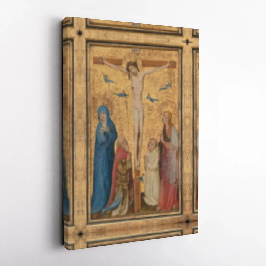 The Crucifixion Canvas Art | Lorenzo Monaco Renaissance Painting | Premium Gallery Wrap | Religious Home Decor Gift