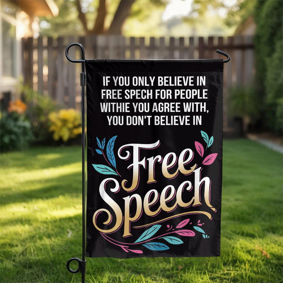 Free Speech Garden Flag | First Amendment Yard Decor | Durable Weather-Resistant Polyester | Patriotic Statement Gift for Home